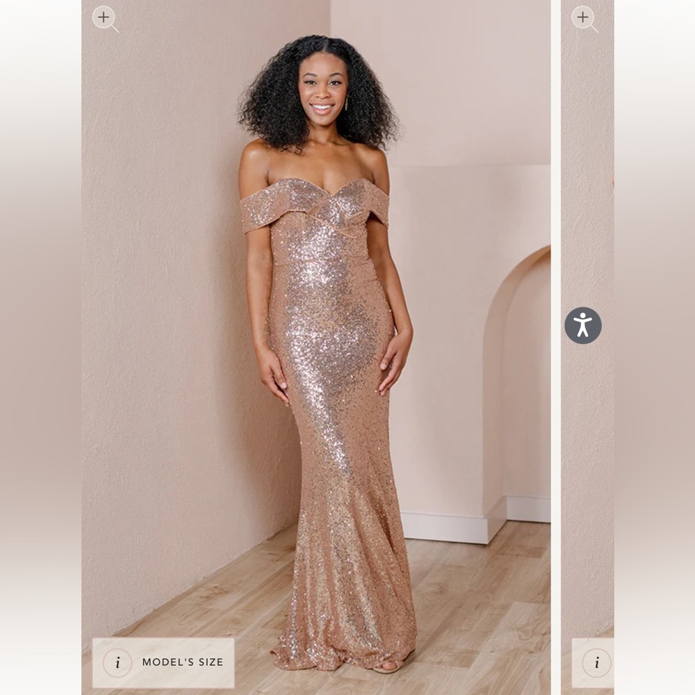 Revelry Bardot Sequins Dress